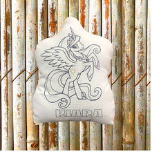 Load image into Gallery viewer, Unicorn Theme DIY Canvas Cushion | Kit with a pack of Sketch Pens | Colour-it-Yourself