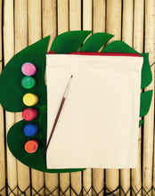 Load image into Gallery viewer, DIY Large Multi-Purpose Pouch Kit with a pack of Fabric Paints | Colour-it-Yourself
