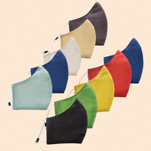 Load image into Gallery viewer, Pack of 10 Solid Colours | Conical Protective Face Covers with a Pocket, Adjustable Ear Loops and Nose Wire
