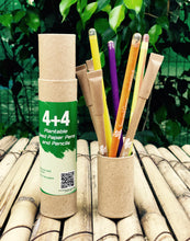 Load image into Gallery viewer, Sow and Grow Plantable 4+4 Combo : 4 Seed Pencils + 4 Seed Paper Pens in a Re-usable Stationary Box