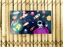 Load image into Gallery viewer, Multi Purpose Wooden Stationary Box: Space Astronaut Theme | Kids Birthday Return Gift