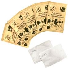 Load image into Gallery viewer, 10 Pieces 5 Layers Activated Carbon PM2.5 Replaceable Filter for Added Protection. It can fit all our masks