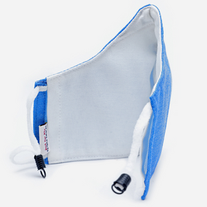 Sky Blue Colour | Conical Protective Face Cover with a Pocket, Adjustable Ear Loops and Nose Wire