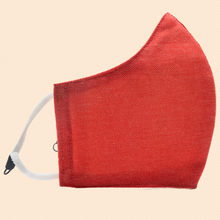 Load image into Gallery viewer, Red Colour | Conical Protective Face Cover with a Pocket, Adjustable Ear Loops and Nose Wire
