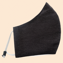 Load image into Gallery viewer, Pack of 3 Black Solid Colour | Conical Protective Face Cover with a Pocket, Adjustable Ear Loops and Nose Wire
