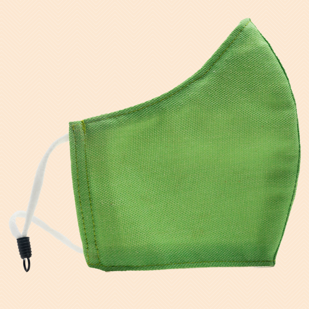 Light Green Colour | Conical Protective Face Cover with a Pocket, Adjustable Ear Loops and Nose Wire