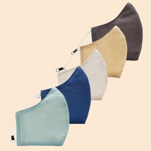 Load image into Gallery viewer, Pack of 5 Oasis | Conical Protective Face Covers with a Pocket, Adjustable Ear Loops and Nose Wire
