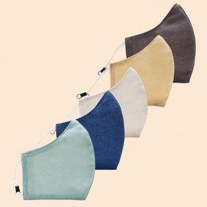 Pack of 5 Oasis | Conical Protective Face Covers with a Pocket, Adjustable Ear Loops and Nose Wire