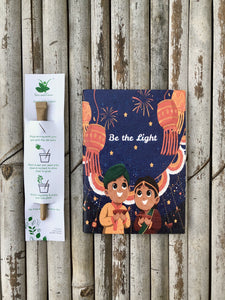 Diwali Themed Plantable Diary "Be The Light" and Plantable Paper Pen Combo: Set of 5