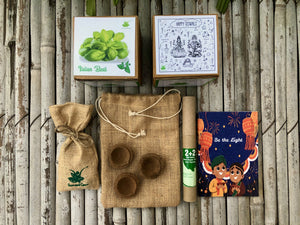 Ultimate Diwali MegaBox: Plantable Ganesha and Lakshmiji + Gardening Kit + 7 Seed Balls + Organic Cow Dung Diya + Diary + 2 Plantable Pens and Pencils