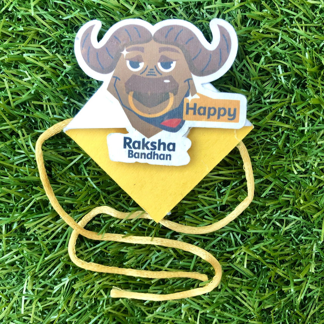 Big Bull :Kids 3-in-1 Bookmark Plantable Rakhi