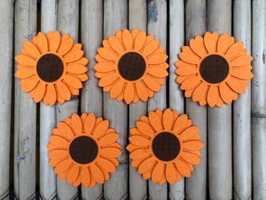 Felt Flowers | Set of 5 | DIY Crafting, Gift Packing and Decoration