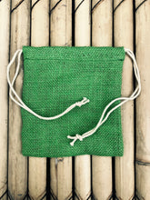 Load image into Gallery viewer, Jute Potli Green | Set for 5 | For Gift Packaging, DIY Crafting
