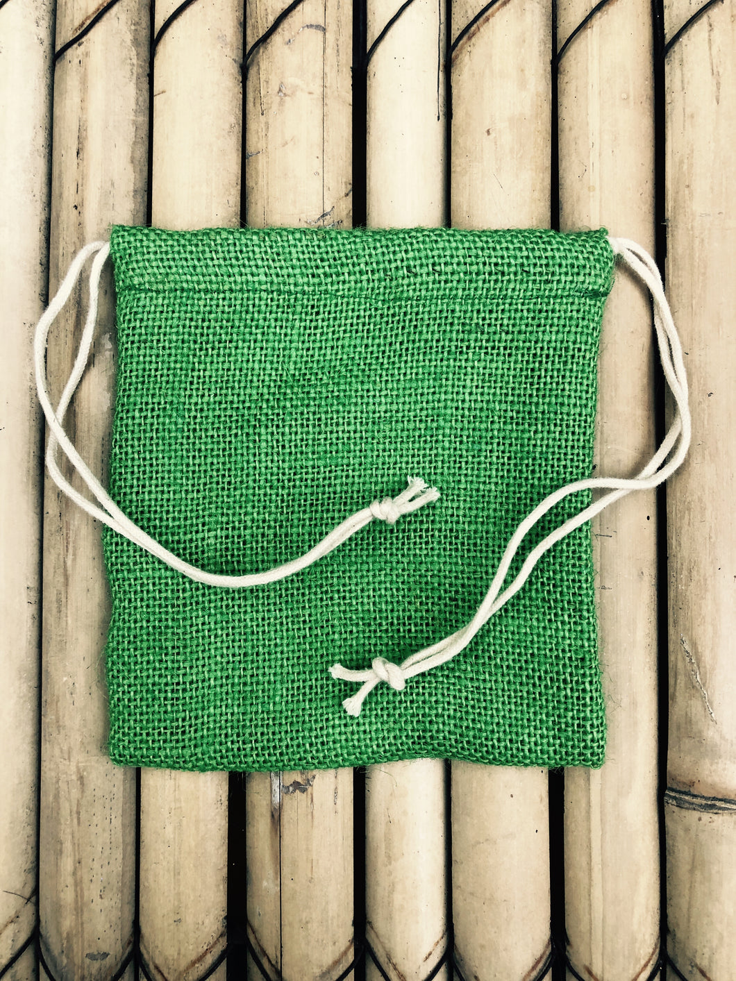 Jute Potli Green | Set for 5 | For Gift Packaging, DIY Crafting