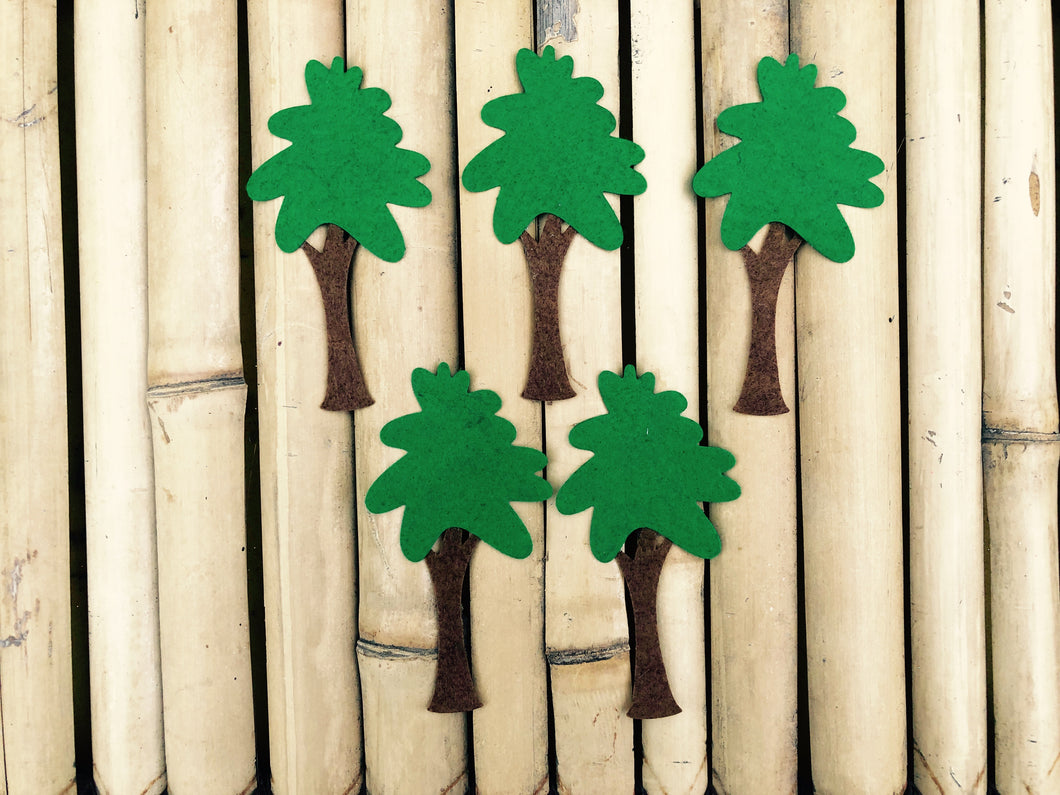 Felt Trees | Set of 5 | DIY Crafting, Gift Packing and Decoration