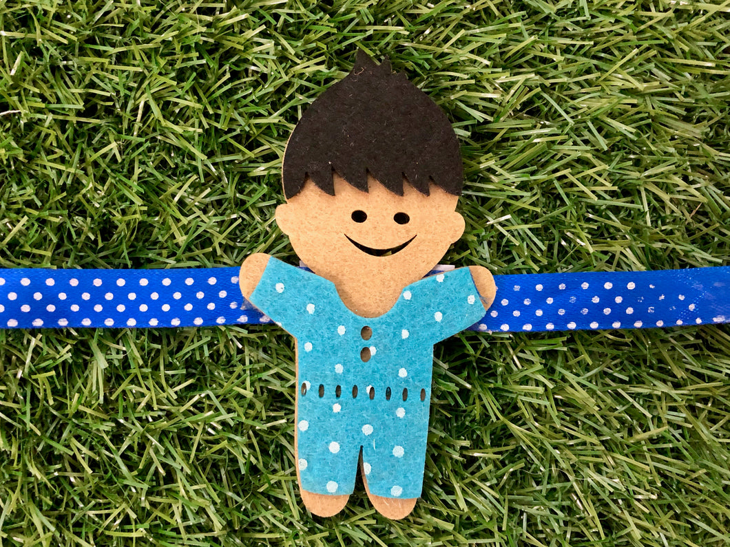 Boy in Blue | Handmade Magnetic Felt Rakhi