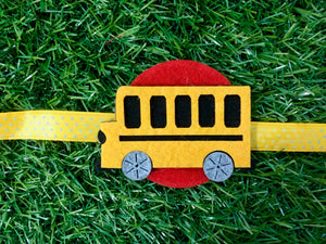 Yellow Bus | Handmade Magnetic Felt Rakhi