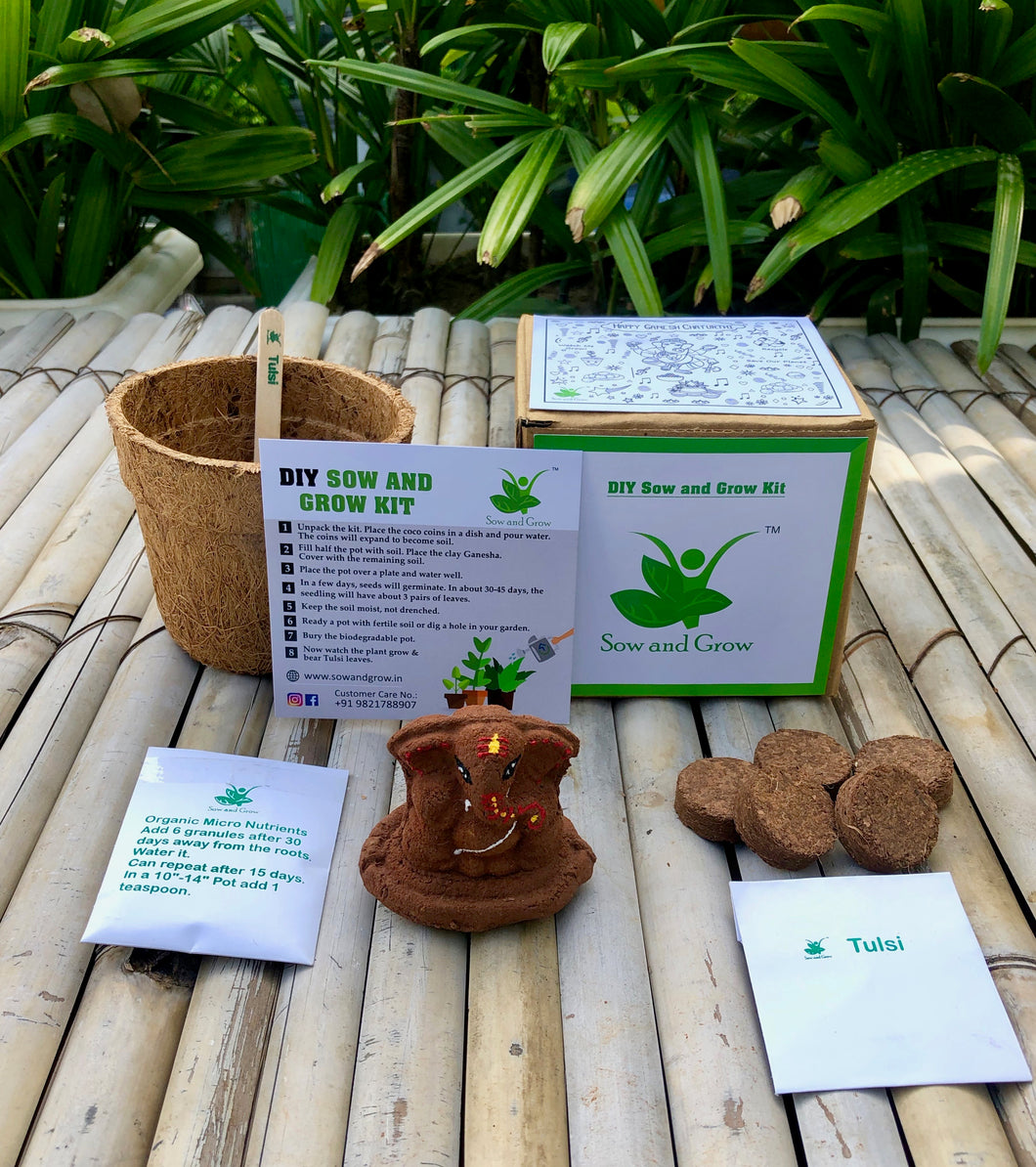Plantable Seed Ganesha with Tulsi Seeds: DIY Grow Kit