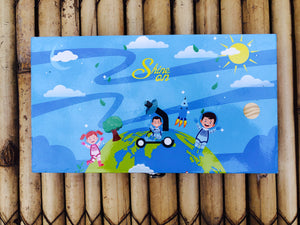 Multi Purpose Wooden Stationary Box: Shine On Earth Theme | Kids Birthday Return Gift