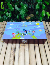 Load image into Gallery viewer, Multi Purpose Wooden Stationary Box: Shine On Earth Theme | Kids Birthday Return Gift
