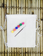 Load image into Gallery viewer, DIY Canvas Drawstring Bag Kit with a pack of Fabric Paints | Colour-it-Yourself
