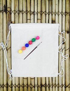 DIY Canvas Drawstring Bag Kit with a pack of Fabric Paints | Colour-it-Yourself