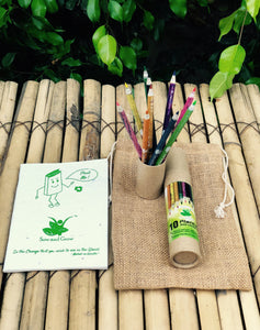 Jute Bag Collection: 1 Seed Diary and 10 Seed Colour Pencils
