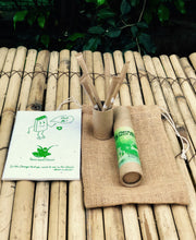 Load image into Gallery viewer, Jute Bag Collection: 1 Plantable Diary and 5 Plantable Paper Pens in a Re-usable Stationary Box
