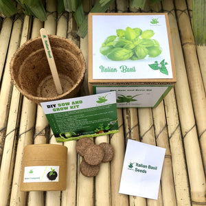 Sow and Grow DIY Gardening Kit of Italian Basil Genovese (Grow it Yourself Herb Kit)