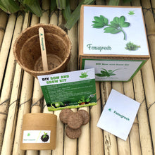 Load image into Gallery viewer, DIY Gardening All Greens Kits | Italian Basil + Spinach + Coriander + Mint + Fenugreek
