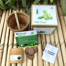 Load image into Gallery viewer, Sow and Grow DIY Gardening Kit of Gheeya/ Bottle Gourd (Grow it Yourself Vegetable Kit)
