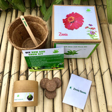 Load image into Gallery viewer, Sow and Grow DIY Gardening Kit of Zinnia Flowers
