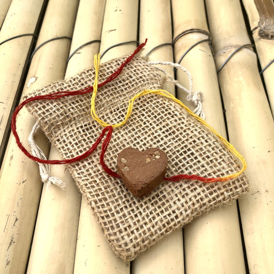 Heart : Clay Rakhi with Seeds