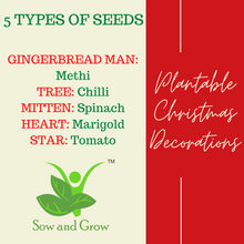 Load image into Gallery viewer, Christmas Special: Plantable Christmas Hanging Ornaments Decoration with 5 Types of Seeds
