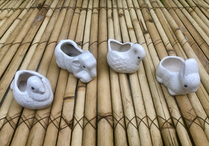 Animal Shaped Ceramic Planters | Set of 4 | Assorted designs