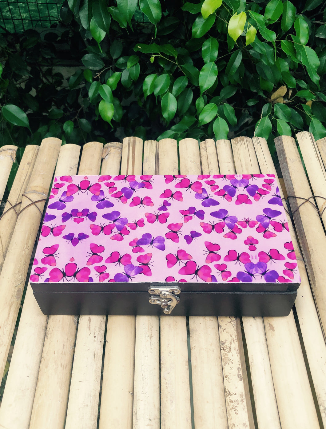 Multi Purpose Wooden Stationary Box: Butterfly Theme | Kids Birthday Return Gift