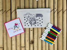 Load image into Gallery viewer, DIY Stationary Pouch Kit | Many Themes |  Colour-it-Yourself
