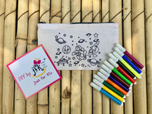 Load image into Gallery viewer, DIY Stationary Pouch Kit | Many Themes |  Colour-it-Yourself
