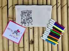 Load image into Gallery viewer, DIY Stationary Pouch Kit | Many Themes |  Colour-it-Yourself
