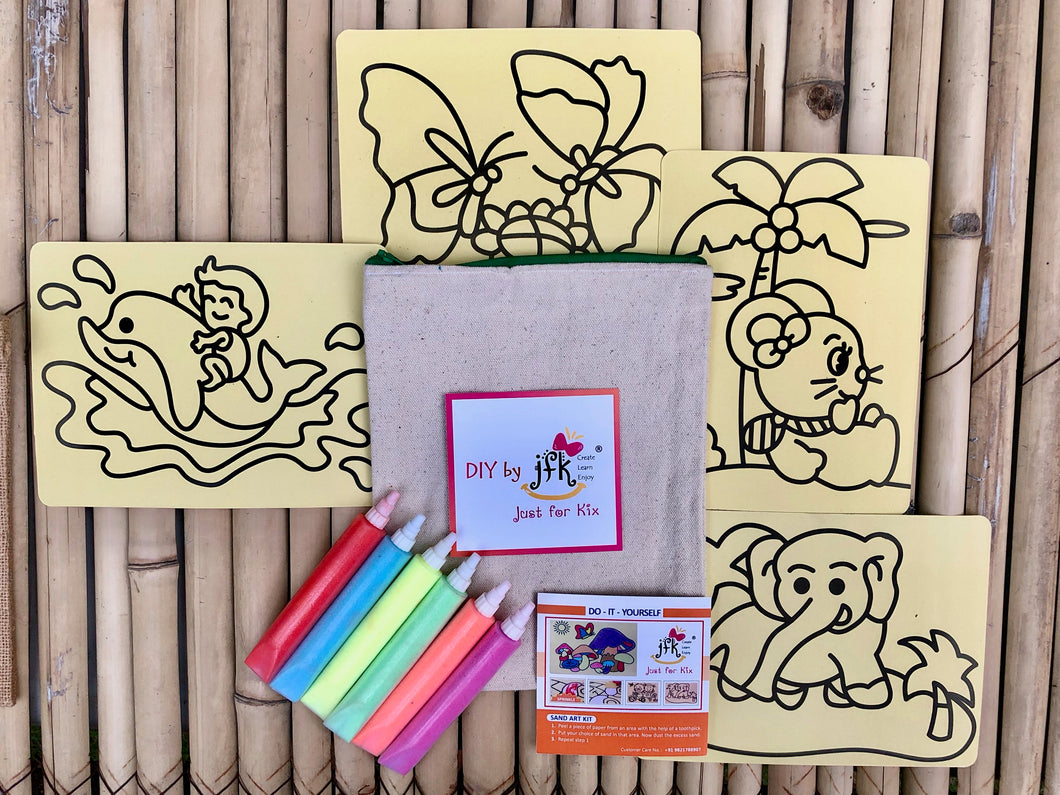 DIY Sand Art Kit: Set for 4 Cards and Coloured Sand in a Pouch – Just For  Kix: Birthday Party Planner