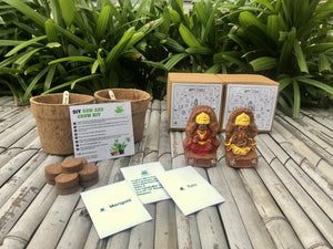 Plantable Seed Ganesha and Lakshmiji with Marigold and Tulsi Seeds: DIY Grow Kit