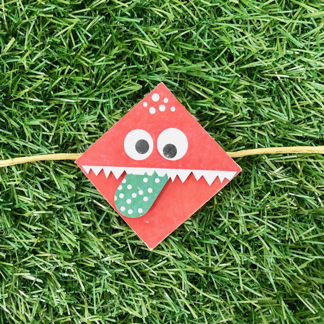 Cute Monster :Kids 3-in-1 Bookmark Plantable Rakhi