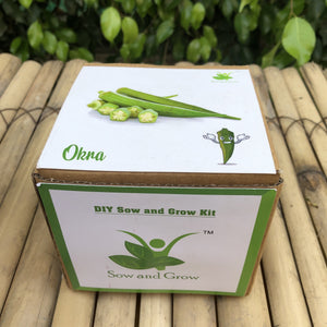 Sow and Grow DIY Gardening Kit of Okra / Ladyfinger / Bhindi (Grow it Yourself Vegetable Kit)