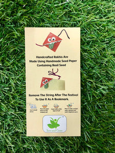 Owl on a Branch :Kids 3-in-1 Bookmark Plantable Rakhi